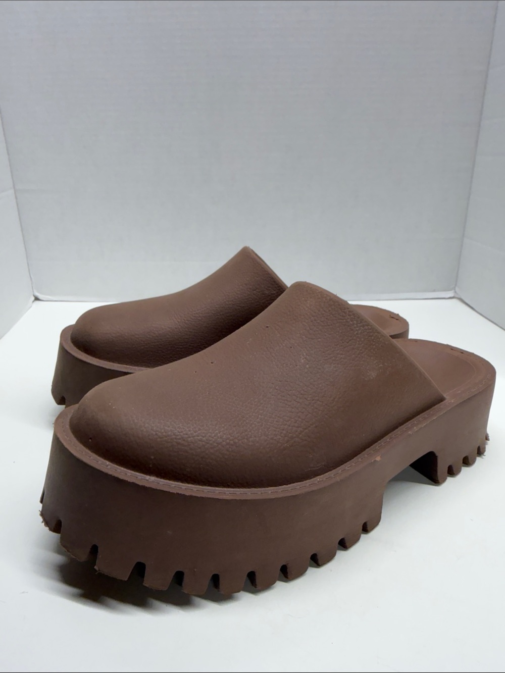 Jeffrey Campbell Clogge Platform Mules Slip On Mule Shoes Brown Womens Size 8